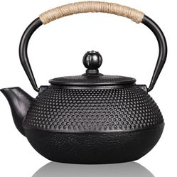 Japanese Tetsubin Cast Iron Teapot Tea Kettle pot with Stainless Steel Infuser for Stovetop Safe Coated with Enameled Interior 22 oz/650 ml