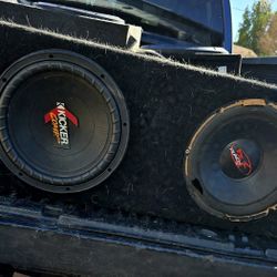 Vintage Dual 10 Inch Subs A Kicker Cvr And Rockford Fosgate Punch Z For Car Audio