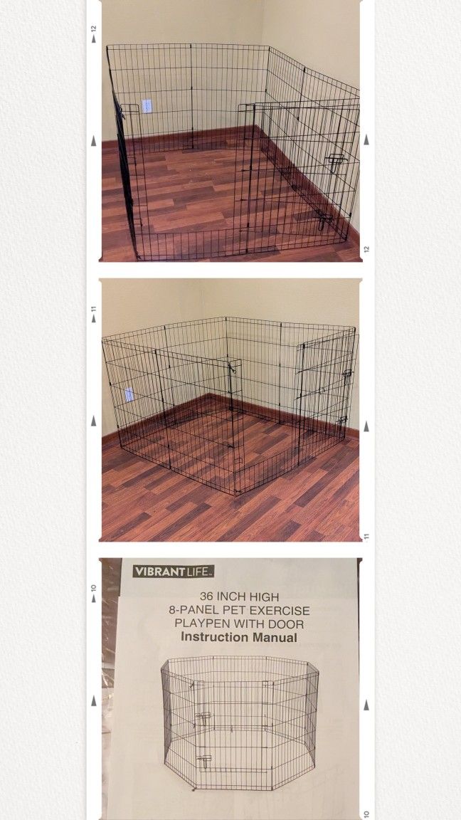 Vibrant Life 36 Inch Pet Exercise Playpen Kennel