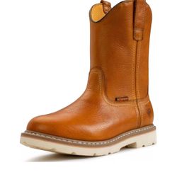 SUREWAY Mens 10" Waterproof Steel-Toe Wellington Work Boot