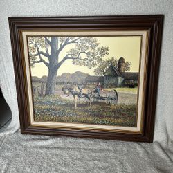 H Hargrove Painting 1982 Windrowing Limited edition 