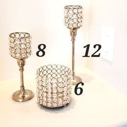 3 Small Crystal Stands ,Price Is For All - Smoking Deal