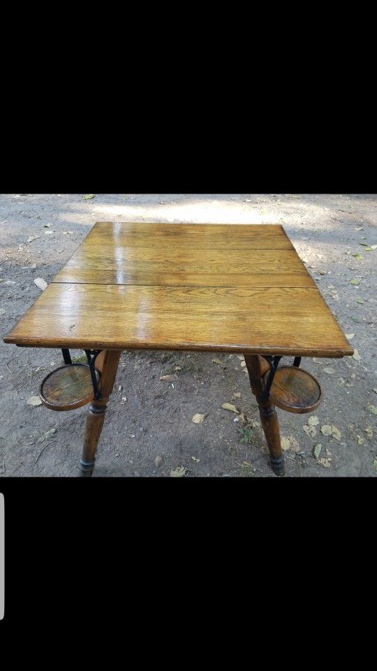 Antique Card Table With Drink Holders