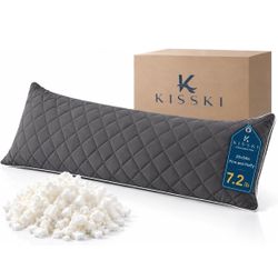 KISSKI Cooling Body Pillow for Adults, Adjustable Memory Foam Long Pillow Generous Fill for Full Body Support,Cloud-like Soft Touch Cover, Adjustable