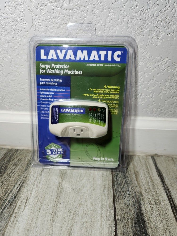 Lavamatic WS-10521 Electronic Surge Protector for Washing Machine.
Brand new, factory sealed. Never opened or used.
Electronic surge protector,