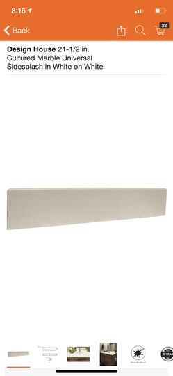 21.5 inch side splash white on white