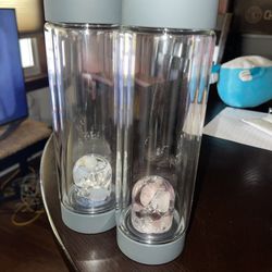 2 Gemstone glass water bottle