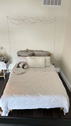 Wooden bed frame and mattress (full)  *Need it gone ASAP*