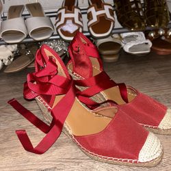 Red Espadrille Wedges 