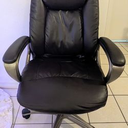 Brown Office Chair With Silver Base