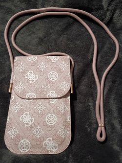 Guess Pink 4G Monogram Universal Crossbody phone pouch