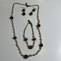 Perch Jewelry Set: Necklace, Bracelet & Pierced Earrings