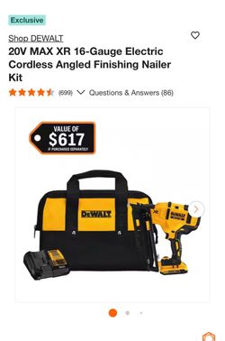 Shop DEWALT 20V MAX XR 16-Gauge Electric Cordless Angled Finishing Nailer Kit