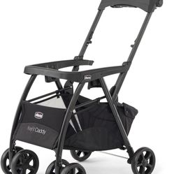 Chicco KeyFit Caddy Frame Stroller, Accepts All Chicco Infant Car Seats, Adjustable Handle, Parent Tray | Black/Black