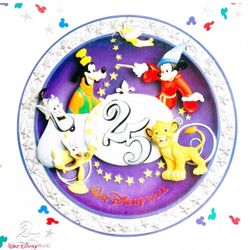 Walt Disney World 3D Plate 1996 Mickey Mouse Genie Tinkerbell Magical Time Place
