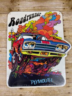 Open Road Chrysler Road Runner Metal Sign Hemi Plymouth Dodge Mopar 17"x14"