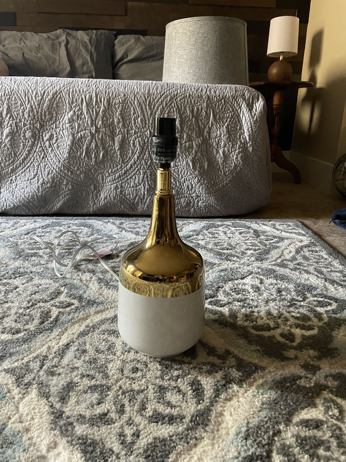 White Ceramic And Gold Lamp