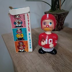 1960'S ALPS "LITTLE PLAYER" WIND-UP TOY "FOOTBALL" WITH BOX