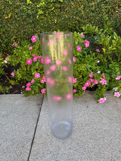26” cylindrical clear glass vases