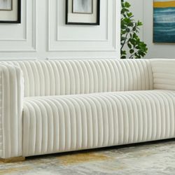 Ravish Velvet Cream Sofa


