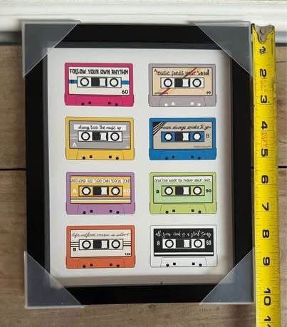 Framed Old School Cassette Tape Art Ready to Hang just $3 xox
