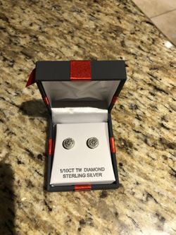 Sterling Silver Diamond Studs