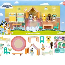 Bluey Playing Doctors Value Box,  5 Figures, 11 Accessories, and More, Ages 3+