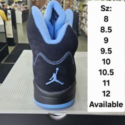 AIR JORDAN 5 RETRO BLACK CAROLINA / UNC BLUE (MEN)