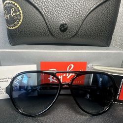 Ray-Ban Cats 5000 RB4125 59mm Aviator Sunglasses Black Frame Gray Gradient Lens