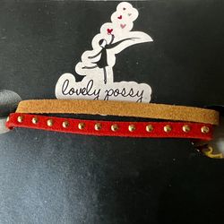 Suede Bracelet With A Gold filled Pendant Leaf