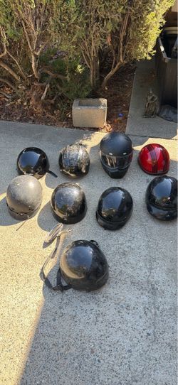 Lot of 9 Motorcycle Helmets