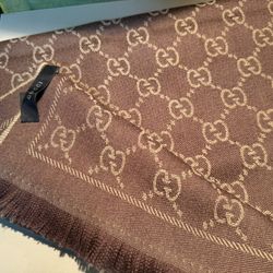 GG Thick Vintage Brown Logo Scarf- Auth And Online Price is btw $150-$250- New $125 - $100 P/u In A