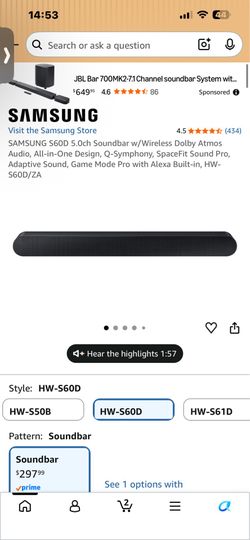 Samsung S60D soundbar