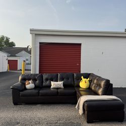 Ashley Brown Leather Sectional Couch