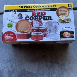 10 Price Cookware Set Red Copper