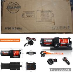 3000 lb Electric Winch for ATV UTV Trailer Boat Synthetic Rope