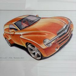 Original Mark Stehrenberger rendering. Chevy SSR.