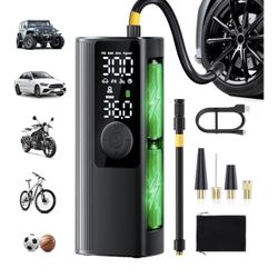 Portable and cordless digital air compressor and power bank
