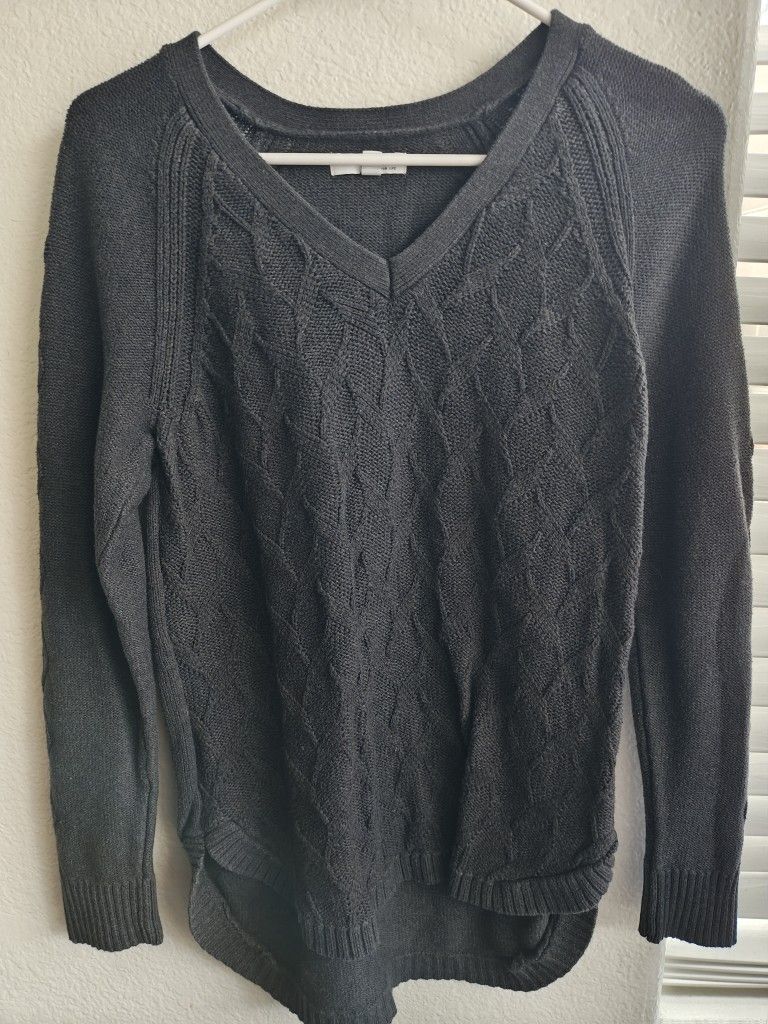 Pullover Sweater, V Neck Sweater, Fall Winter Sweater, Gray Cardigan