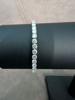 Solid Silver Moissanite Tennis Bracelet