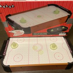 Wooden Mini Tabletop Air Hockey Table (Glow In The Dark) 