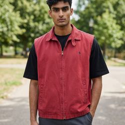 Polo by Ralph Lauren Men's Brick Red Zip-Front Vest