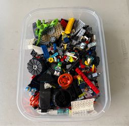 Container Full of Lego and Lego Minifigures 5 pounds of Lego