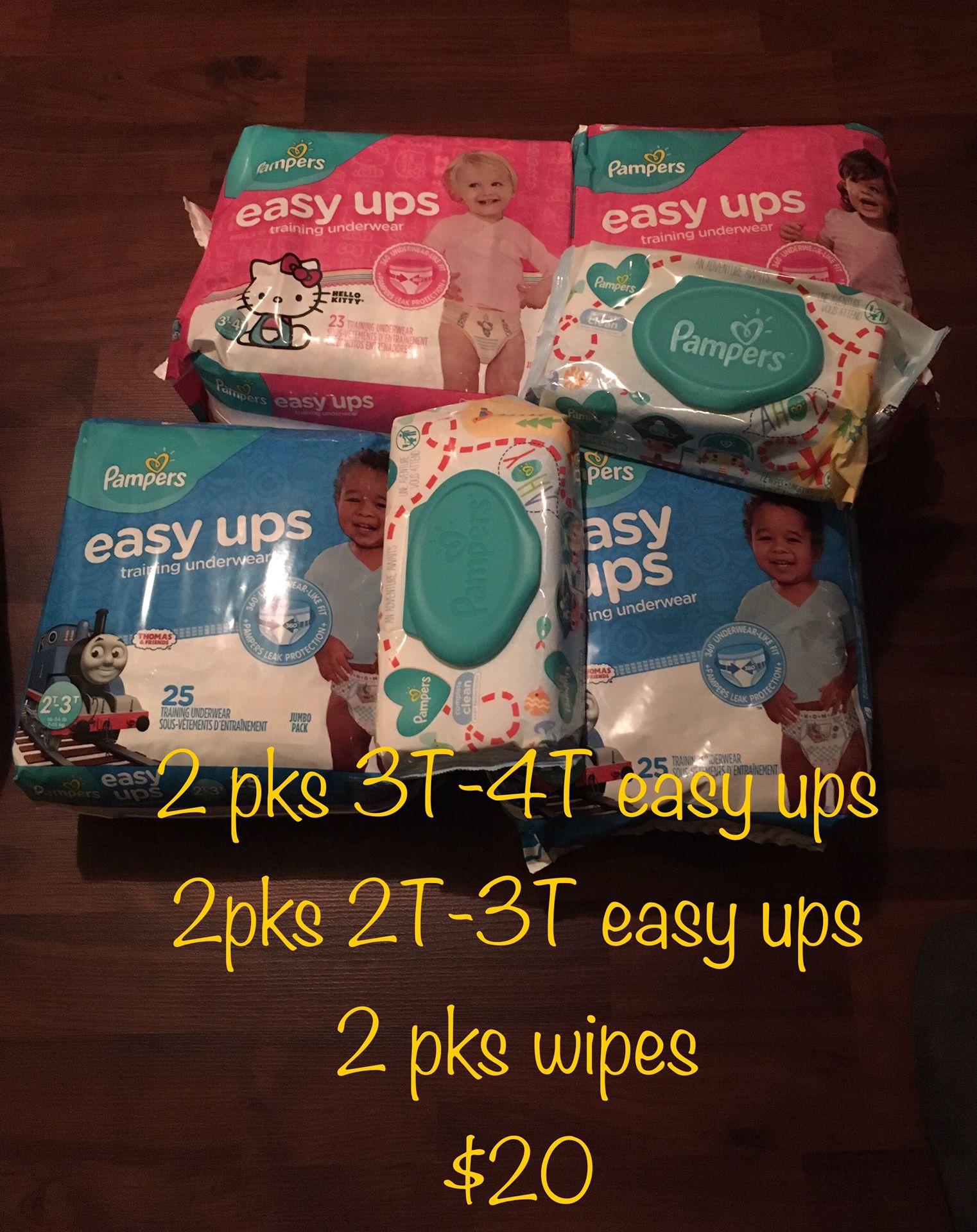 Pampers Easy Ups and Wipes bundle