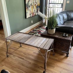 Antique Country Ranch Style Coffee Table w/Hardwood Blend 