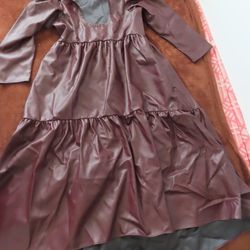 never a wallflower faux leather pleated dress Small (no tags)