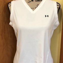 NWT Under Armor short sleeve white tank top t tee shirt Activewear women's Size XL Extra Large