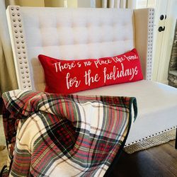 Adorable White Sofa Bench on Casters