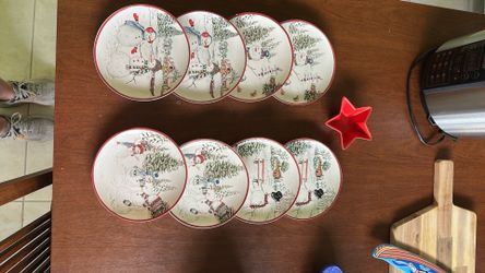 Christmas in July Snowman desert plates