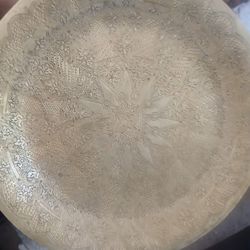 A Vintage Brass Oriented Plate